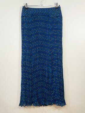 Last Call! New Tory Burch Courcheval Pleated Maxi Skirt Indian Ocean Blue 4 $398